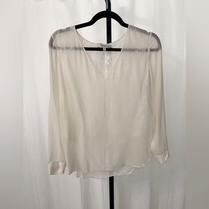 Robert Rodriguez Lace Lined Silk Blouse